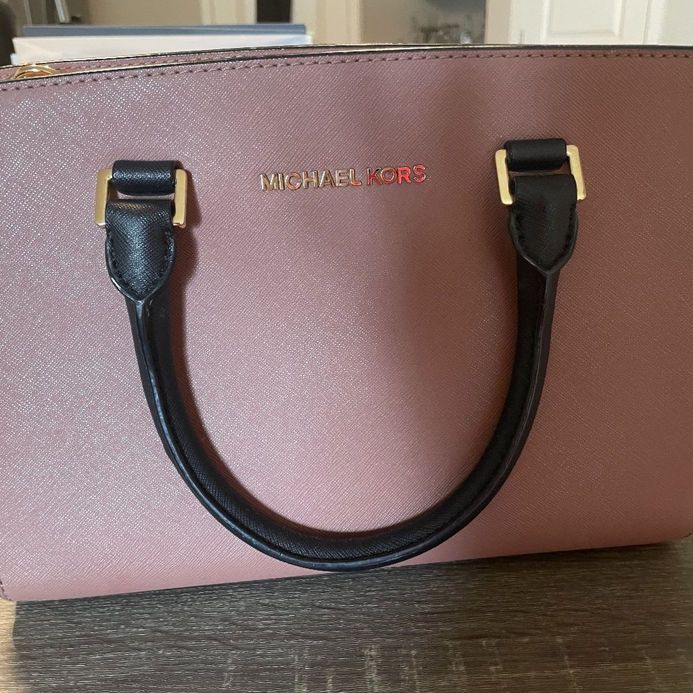 Michael Kors Selma Large Saffiano Leather Satchel -Dusty Rose